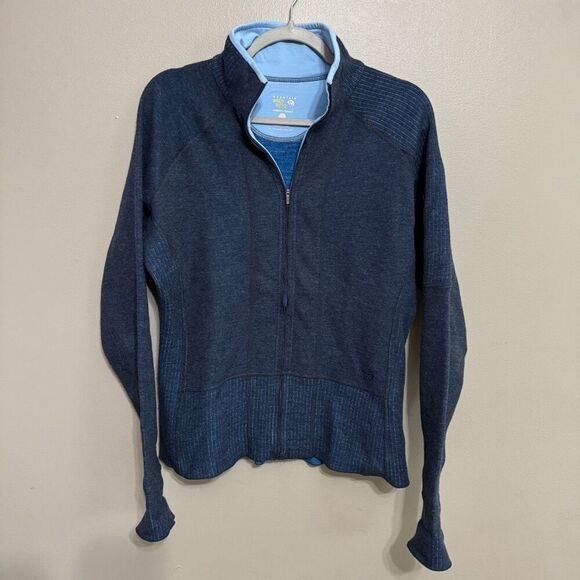 Mountain Hardware blue wool blend full zip cardigan size large - Picture 1 of 8